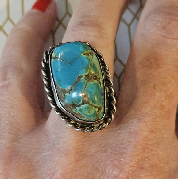 Navajo Jewelry - Vintage Navajo Turquoise Sterling Silver Ring